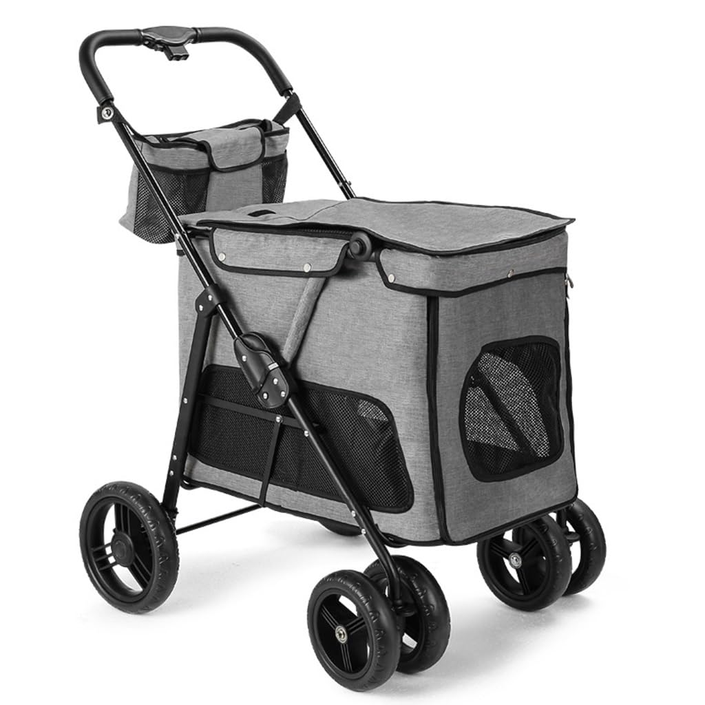 Poussette pour chien de grande taille à 4 roues stables