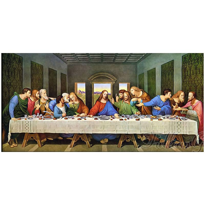 Diamond Painting Kits Full Drill The Last Supper 60x120cm Large Diamond Embroidery Round/Square Drill Crystal Rhinestone Cross Stitch for Adults DIY Diamond Arts Craft Home Living Room Wall Decor