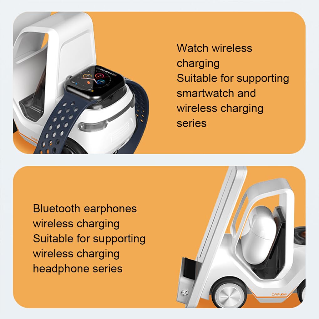 Station de Chargement, compacte et Portable, Large compatibilité, Protection du Support de Chargeur sans Fil 5 en 1, Blanc