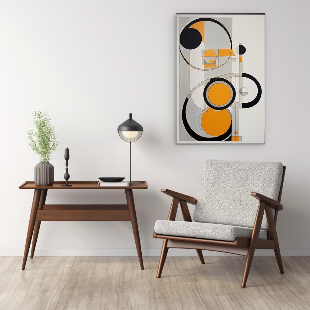 Canvas for Living room. Geometric Vibrance: Dynamic Shapes and Bold Colors Unleash Energy on Canvas, 27 x 18 inch Canvas Wall Art - Contemporary Masterpieces - Modern Home Decor