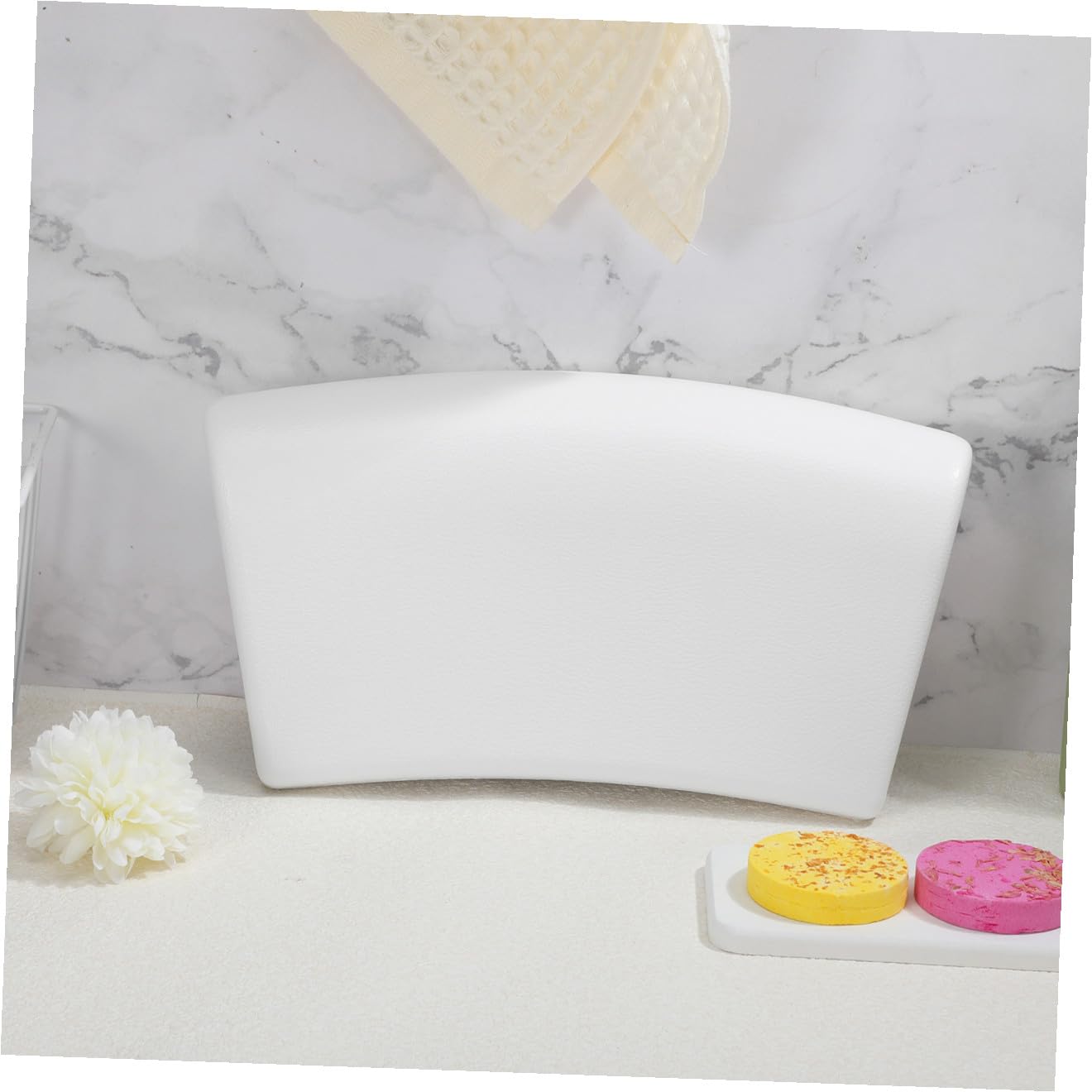 Housoutil Cuscino per Vasca da Bagno in Pu Ventose per Supporto Collo e Schiena, Morbido e Confortevole, Accessorio da Bagno per Uso Domestico