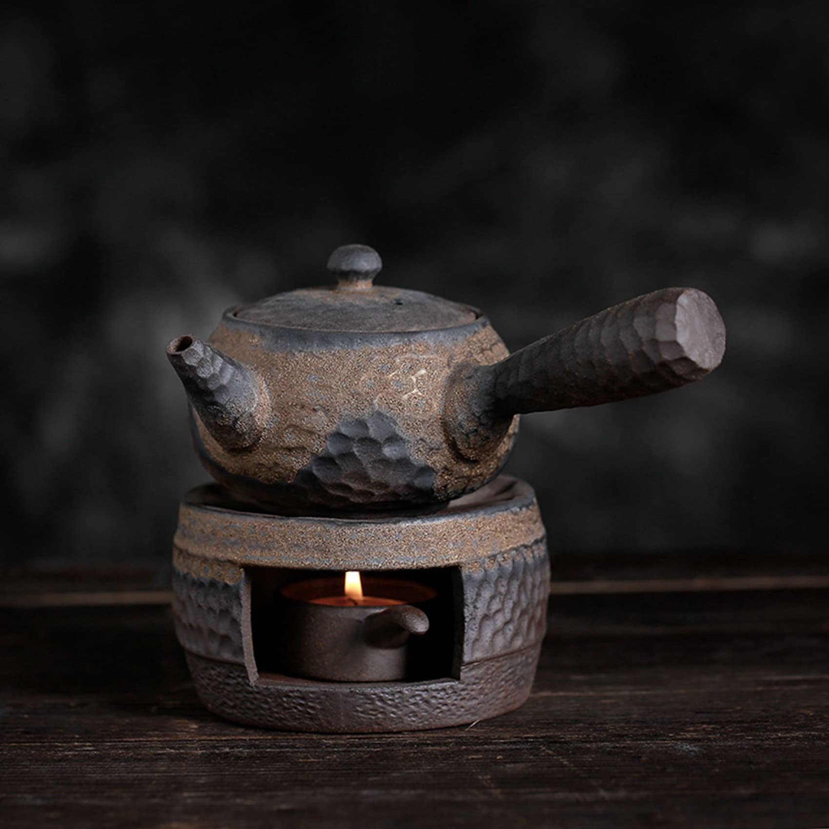 Chauffe-théière En Céramique Japonaise Avec Bougeoir - Set Pour Maintenir Thé Ou Vin Au Chaud, Décoration Style Zen