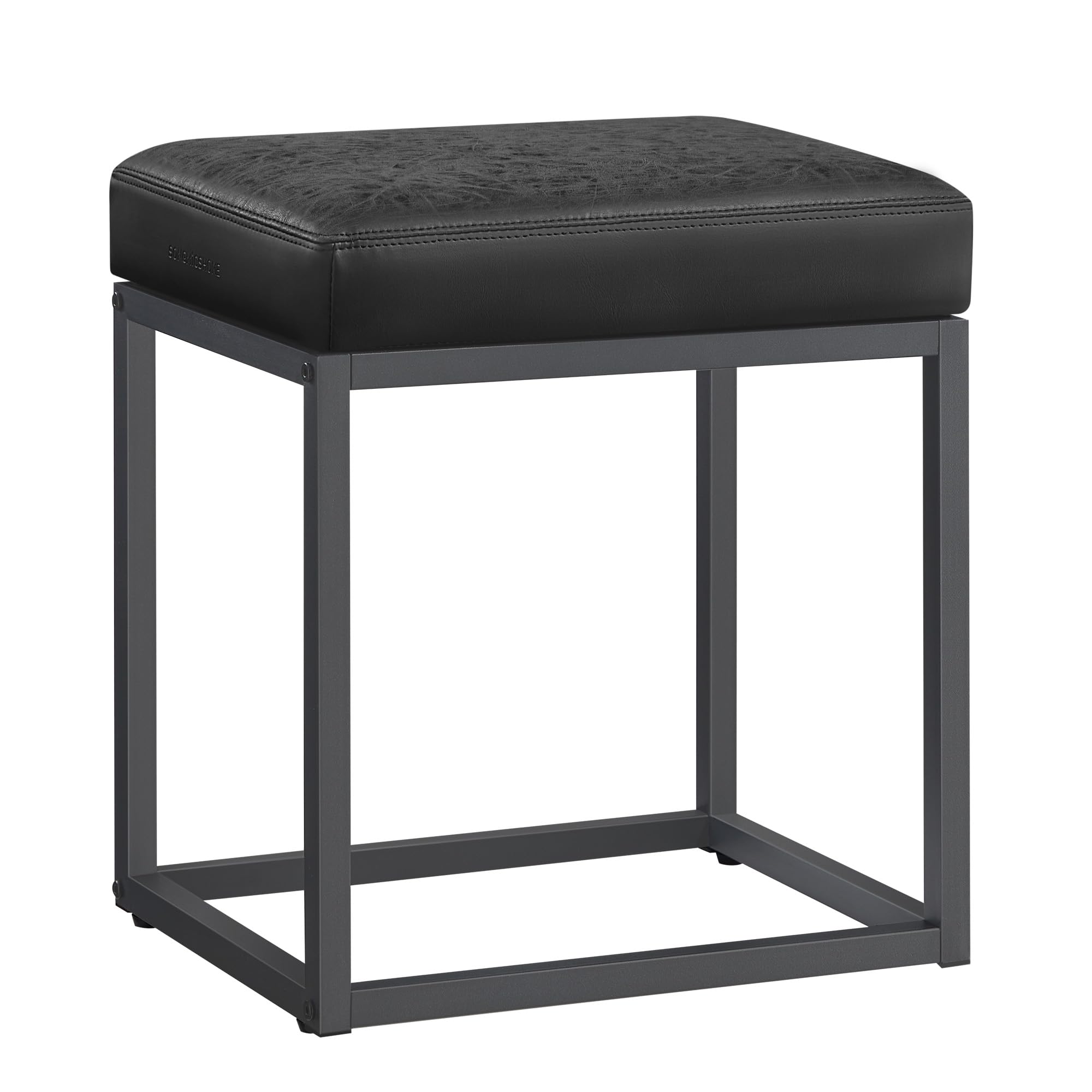 SONGMICS Home LUIZ Collection - Ottoman Footstool, Rectangle Ottoman, Vanity Chair Stool, Footrest, Reversible Top, Side Table, Max. Load 660 lb, Bedroom Living Room Entryway, Ink Black ULOM079B01