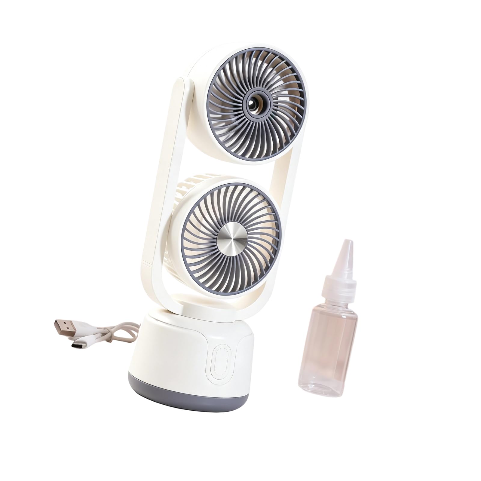 TAZIZI Portable Cooling Fan Rechargeable Desktop with Water Misting Sprayer Humidifier Cooling Fan for Camping Outdoor Rechargeable Misting