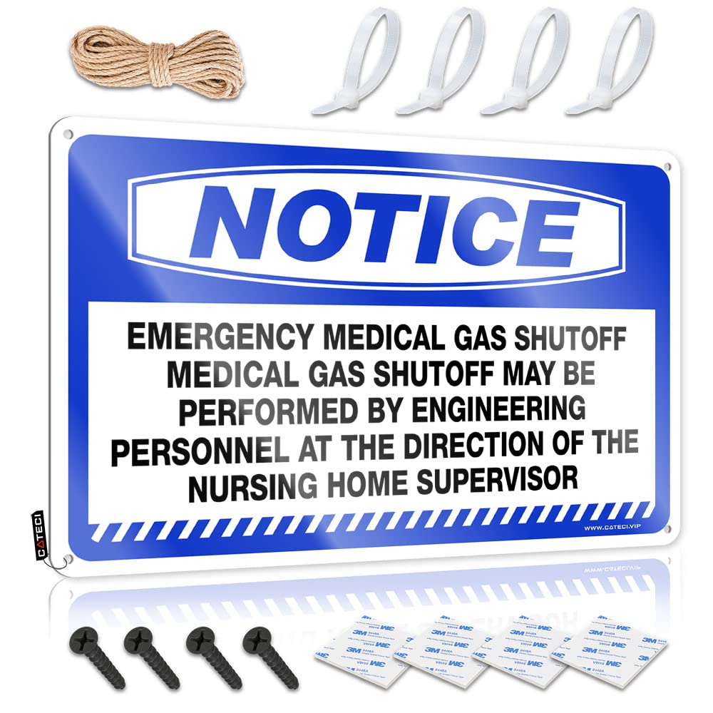ZTBBDNQHA Tin Sign Funny Notice Emergency Medical Gas Shutoff Tin Sign Funny Sogns Tin Signs Camping Rules(30X40CM)