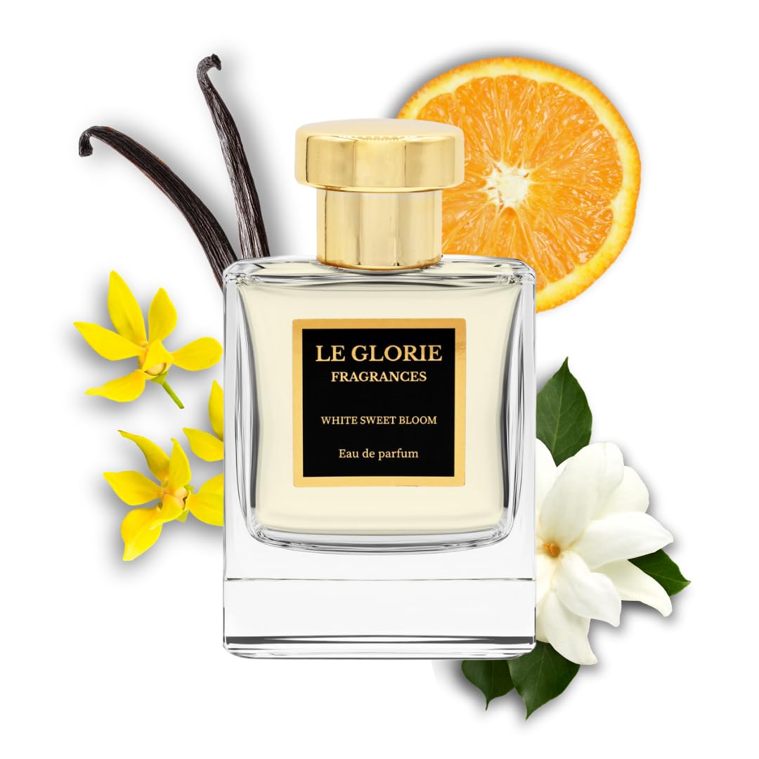 Le Glorie Fragrances Inspired by C-Hha Ga-bri.e-lle - White Sweet Bloom EDP, Long Lasting Luxury Perfume Spray for Women, All Skin Types, Cruelty Free