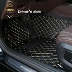 Leather Car Mats (Custom Made) (Black Gold Floor Mats)