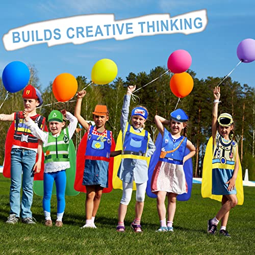 Irolewin Kids Fireman-Police-Doctor-Career-Day-Costume For Boys Girls Dress-Up Capes And Headbands As Role Play Party Favors (Red Blue White Yellow Green) #TOP2