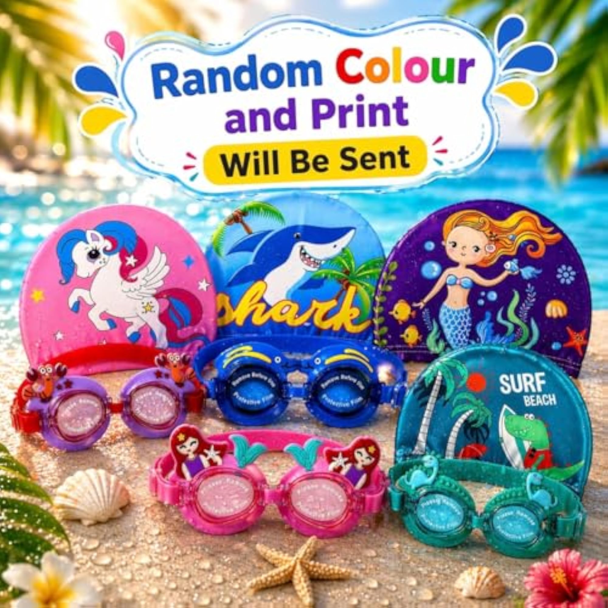 Kids Swimming Bag Set with Swim Cap & Goggles