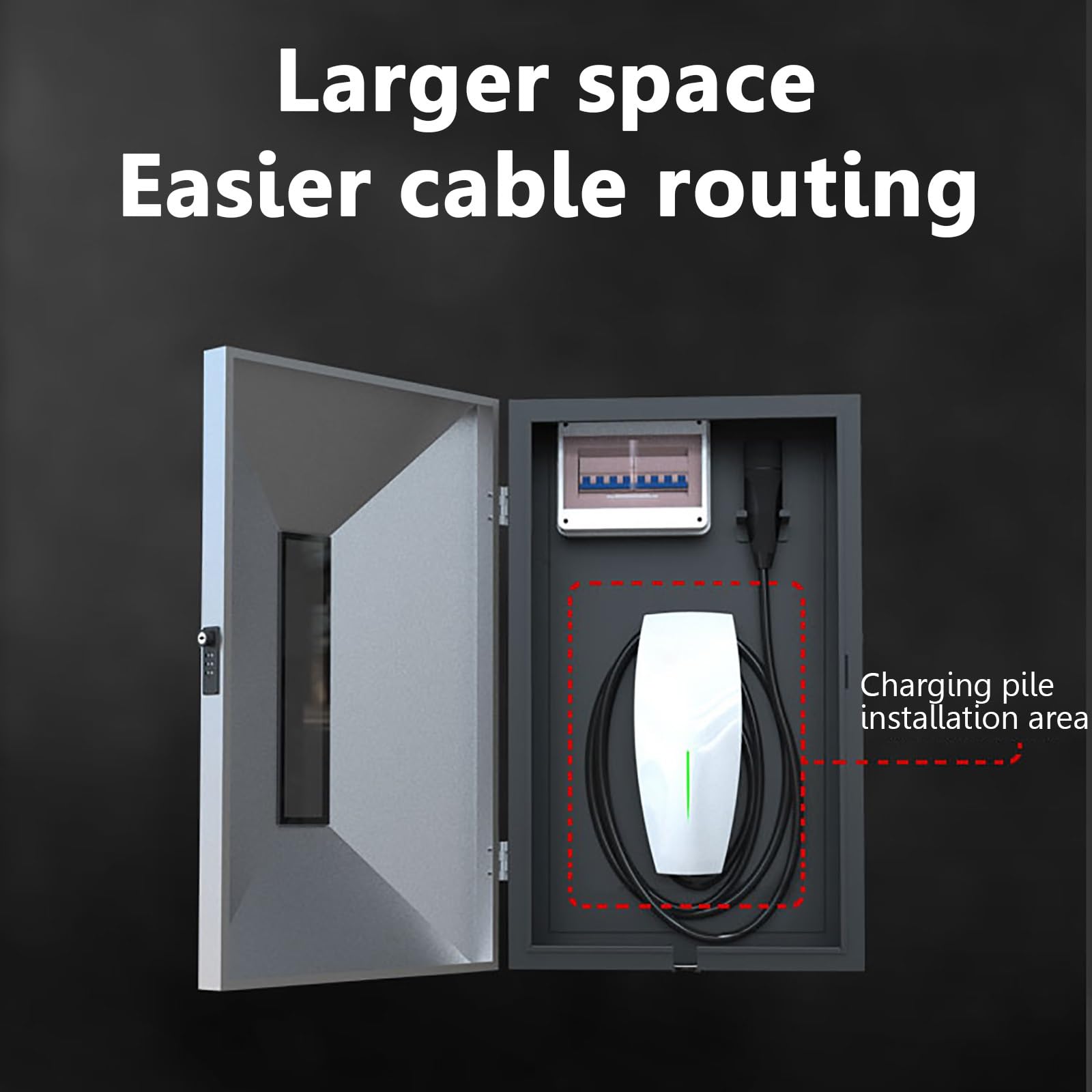 Caja de Cargador de Pared para Vehículos Eléctricos, Color Plata