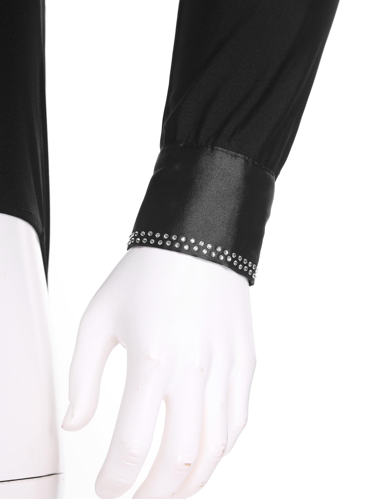Freebily Maillot De Danza Latina Rumba para Hombre Body De Manga Larga con Cuello En V Leotardo De Gimnasia