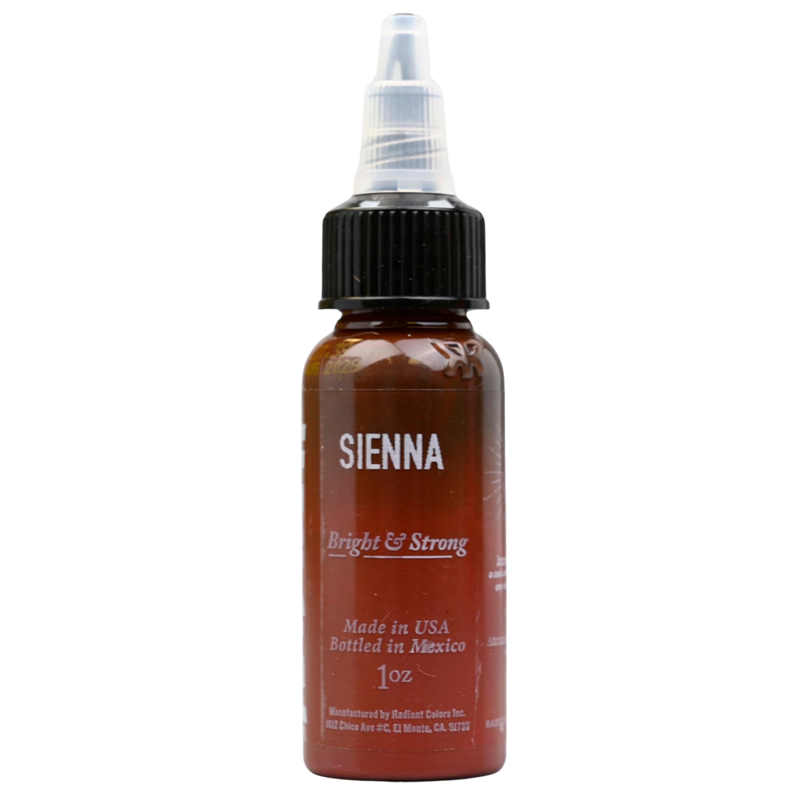 Radiant Colors Sienna Brown Tattoo Ink 1oz Bold Pigment Professional Quality Smooth Flow Long Lasting Formula