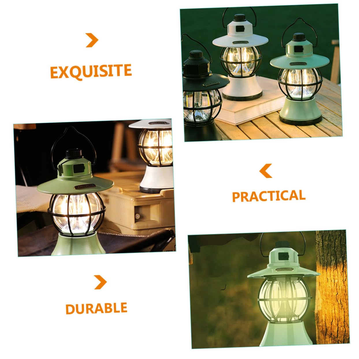 BESPORTBLE Verschleißfeste Tragbare Campinglampe Vintage Zeltleuchte aus Robustem Material mit Griff zum Aufhängen für Outdoor Camping Wandern