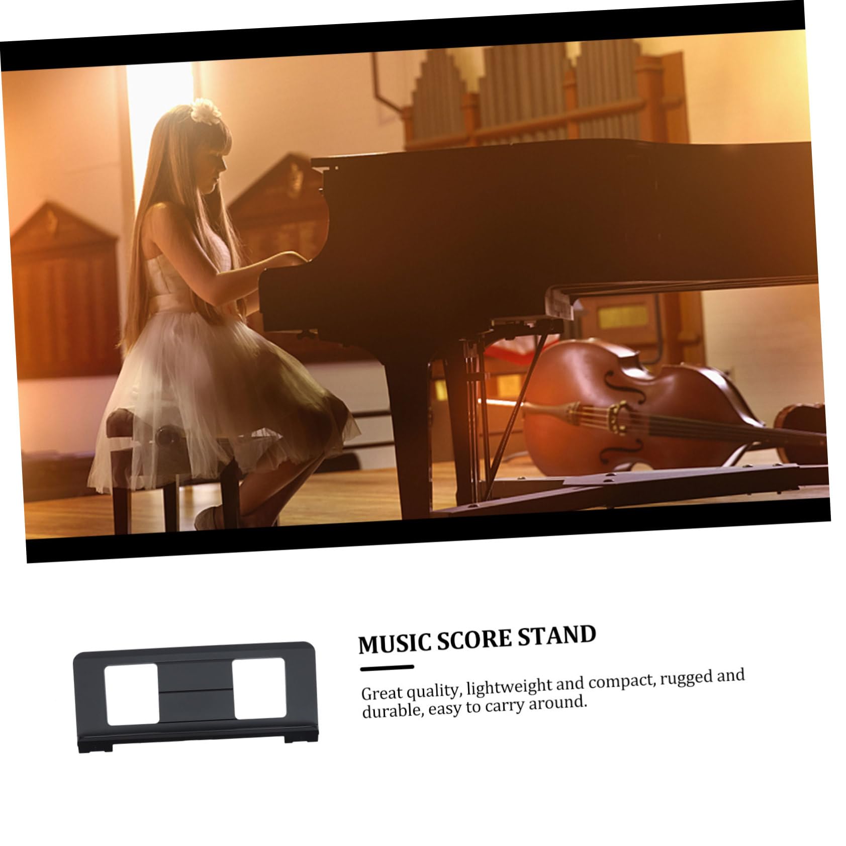 Notenständer Kompakt und Leicht zu Tragen aus Abs für Keyboard Schwarzer Faltbarer Halter mit Einfachem Elegantem Design zum Musizieren Üben
