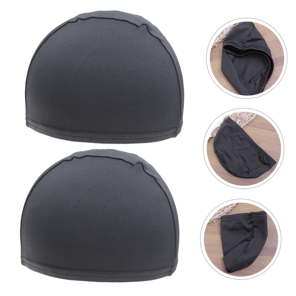 SHERCHPRY 2pcs Quick-Drying Cycling Caps Helmet Liner for Comfortable Riding Lightweight Sports Hats Deep for Men and Women Dark Grey