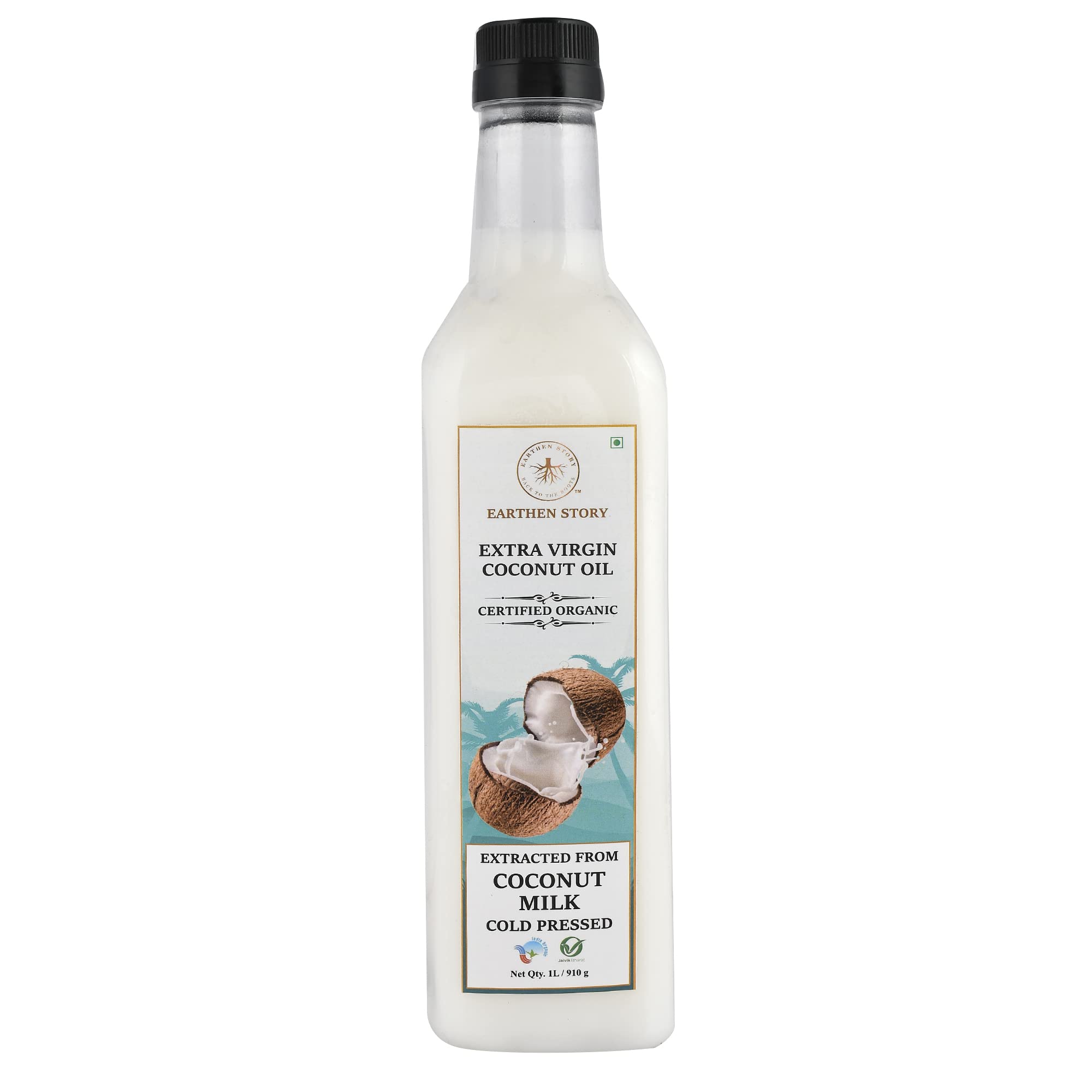 Earthen Story Certified Organic Extra virgin coconut oil cold pressed, 1000ml | organic coconut oil or nariyal oil | Good for cooking, skin & hair care | 100% Natural, Paraben & Sulphate free (B0BR64BQYZ) Amazon Price History, Amazon Price Tracker