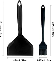 Vista 2 de Juego de espátulas y cepillos de silicona, antiadherentes para cocinar, girador flexible y cepillo de repostería de silicona, perfecto para cocinar