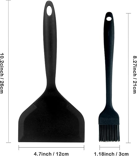 Miniatura 2 de Juego de espátulas y cepillos de silicona, antiadherentes para cocinar, girador flexible y cepillo de repostería de silicona, perfecto para cocinar,