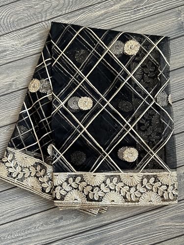 Net Dupatta with Gota Work/Lightweight Sheer Shawl/Scarf/Wrap3