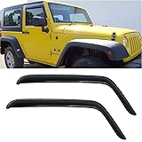 Deebior Side Window Visor Wind Vent Deflectors,2pcs Outside Mount Tape-on Shatterproof Dark Smoke