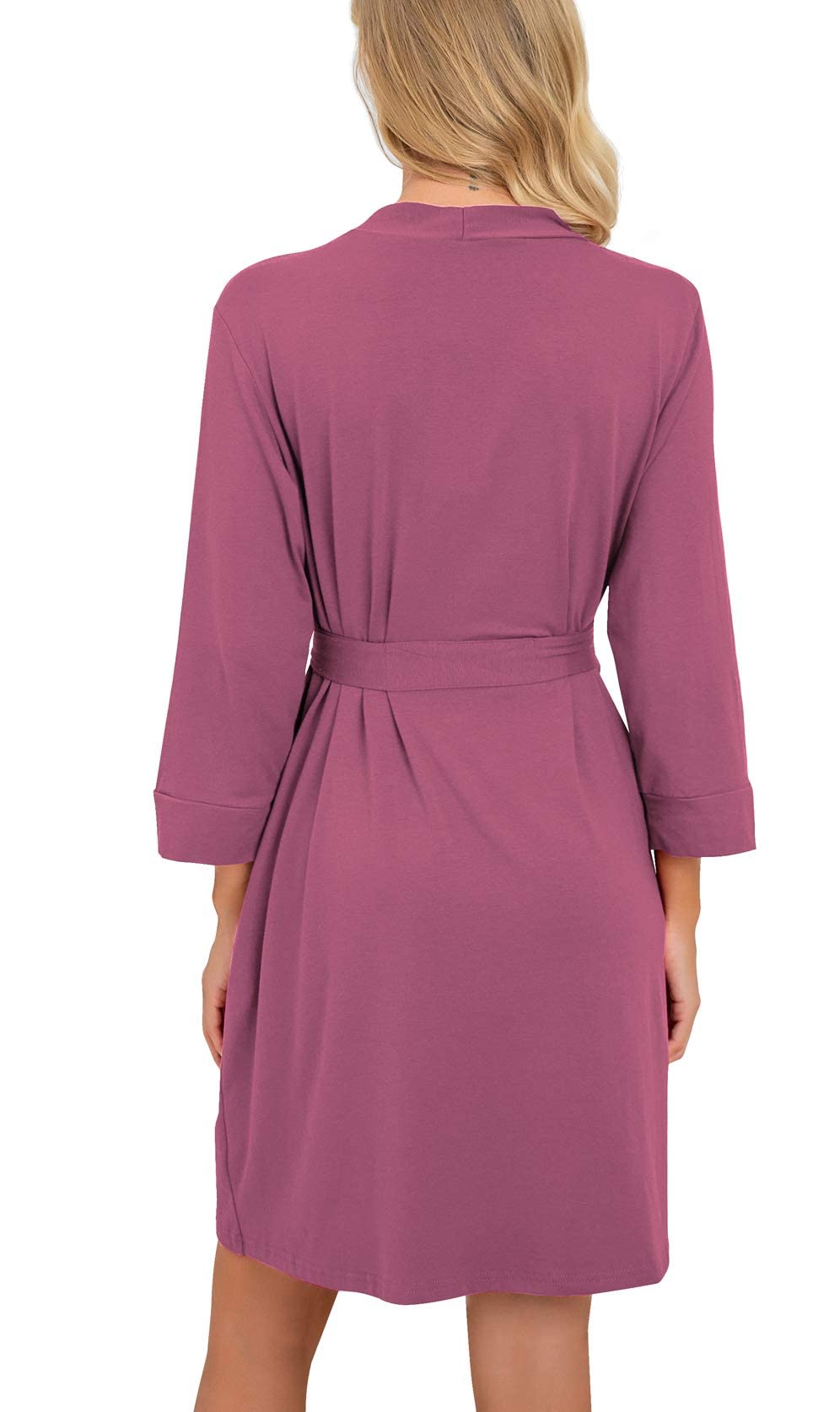 PrinStory Albornoz Para Mujer Ligero 3/4 Manga Mañana Kimono Túnicas Corto Ropa de dormir