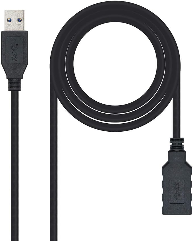 Cable USB 3.0 Macho a Hembra de 3 Metros Negro