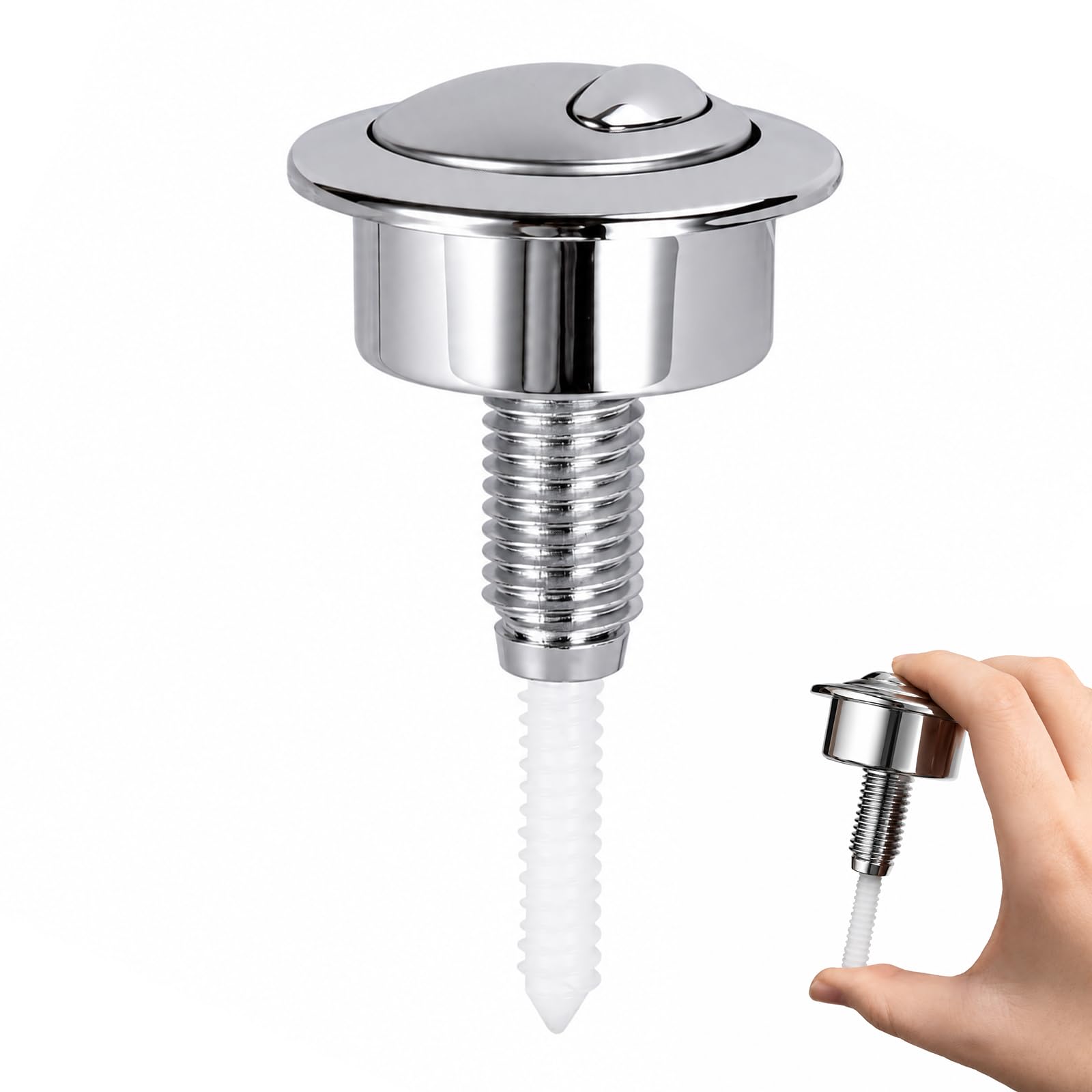 Toilet Flush Button Replacement, Top Push Dual Flush Toilet Button, Round Head Dual Toilet Push Button Flush Replacement, for Push Button Toilet Flush for Modern Bathrooms