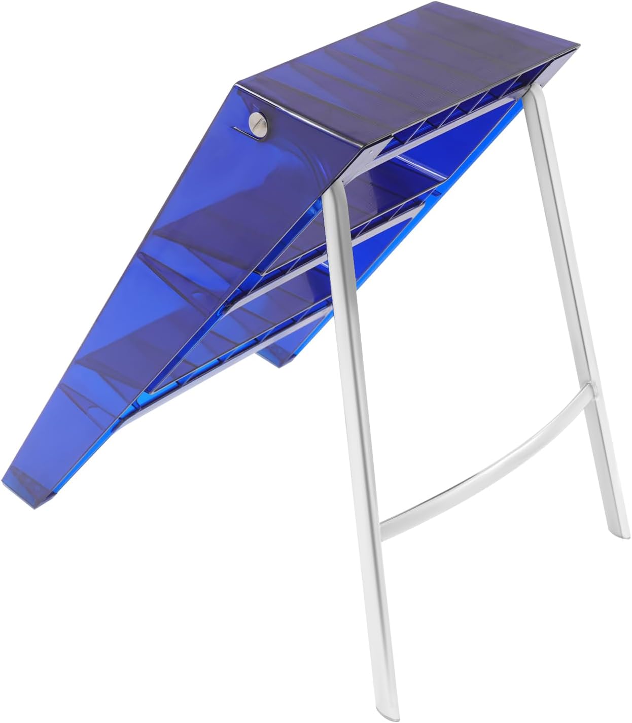 Step Stools for Adults, 3 Step Folding Herringbone Step Ladder 2-in-1 Design Portable Acrylic 3-Tier Folding Step Stool Ladder for Home and Library 220 lbs Capacity (Royal Blue)