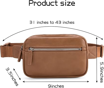 Belt Bag for Women Pu Leather Cross Body Fanny Pack Fashion Waist Packs for Women with Adjustable Strap Everywhere Belt Bag (Brown)