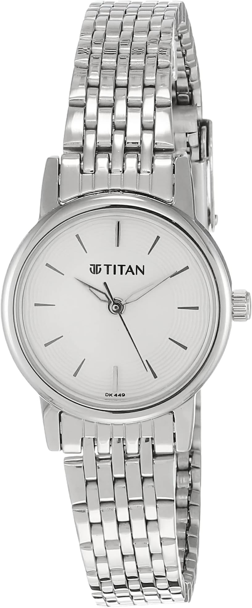 Titan Quartz Analog Silver Dial Metal Strap Watch for Women-NS2593SM04/NT2593SM04, Silver, Classic