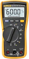 Fluke Multímetro digital 115, mede tensão CA/CC até 600 V e corrente de 10 A, mede resistência, continuidade, frequência e capacitância, inclui bateria, coldre e cabo de teste isolado de PVC de 4 mm