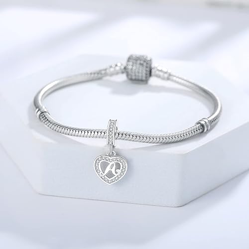 Miniatura 4 de Abalorios de plata de ley 925 con letras del alfabeto A Z, para pulseras europeas Pandora para esposa, hija, mamá, regalo de Navidad y cumpleaños