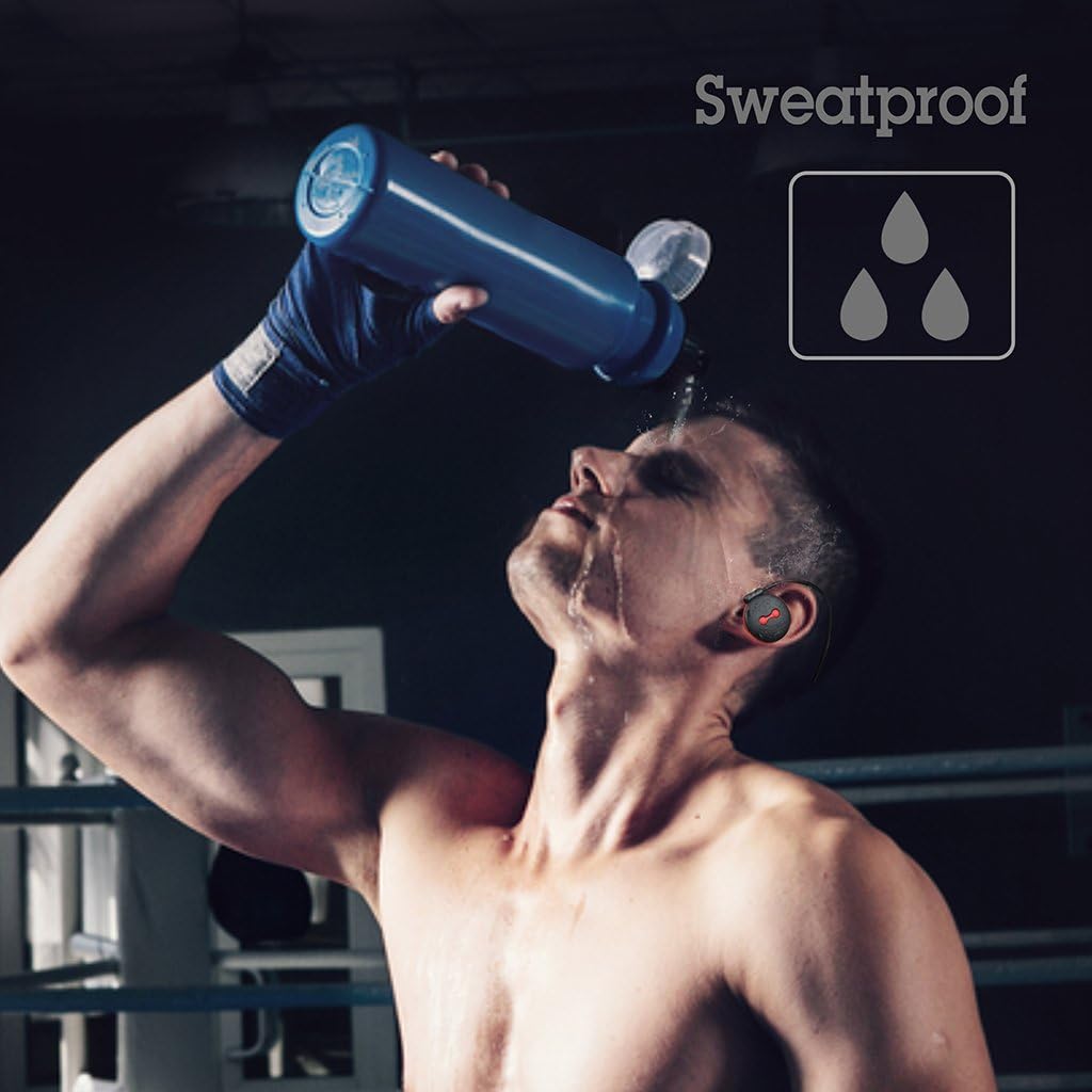 Big Sale Avantree Jogger Plus Bluetooth Headphones for Running, Stereo Sweatproof Sports Headphones with Mic, Neat Fit NO Hanging Wire, for Workout Gym 8 Hour Battery