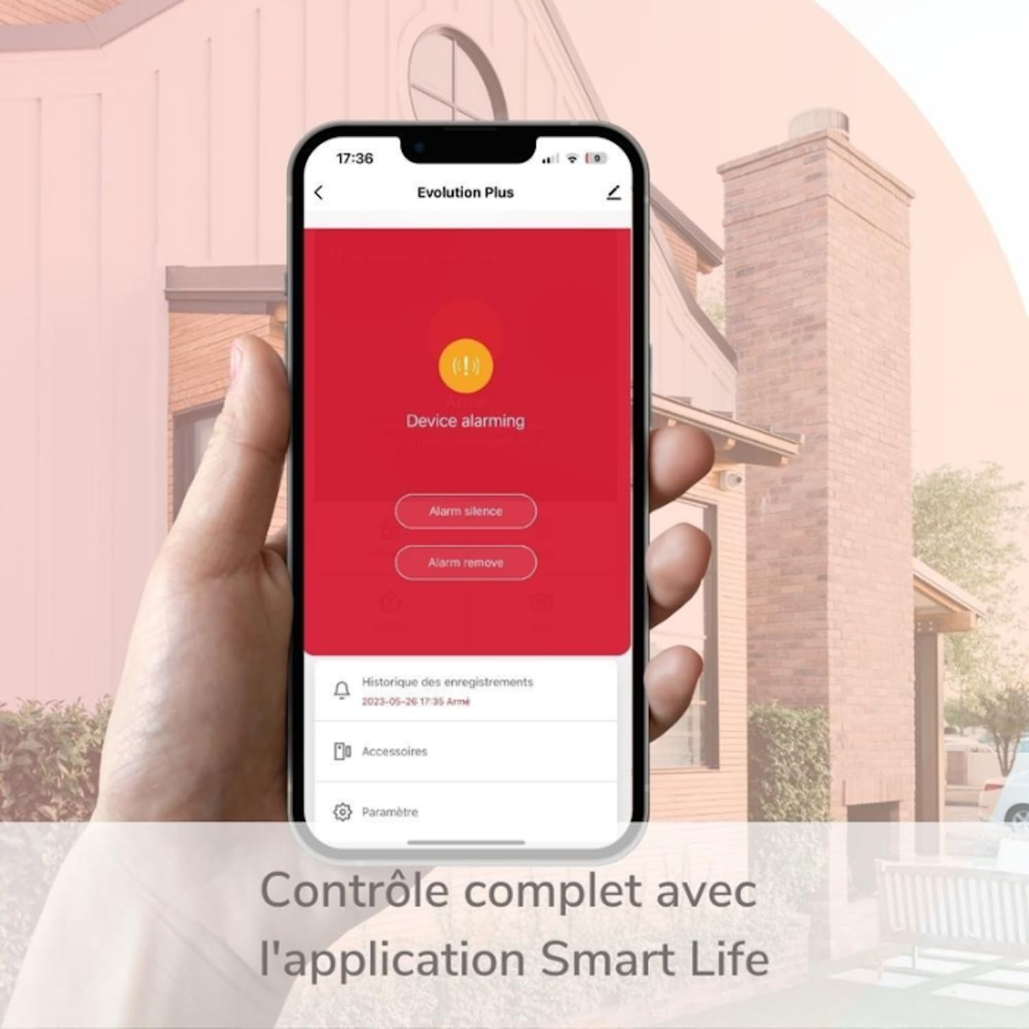 LIFEBOX Allarme Casa Senza Fili GSM con 2 Telecamere Doppia Lente, Supporto Vocale in Francese, Controllo del Sistema tramite Telefono, Bianco