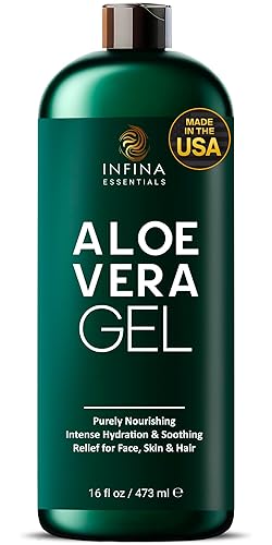 Gel de aloe vera puro para cara, cabello y piel, gel de aloe calmante para aliviar quemaduras solares, fabricado con gel orgánico de aloe vera 95%,