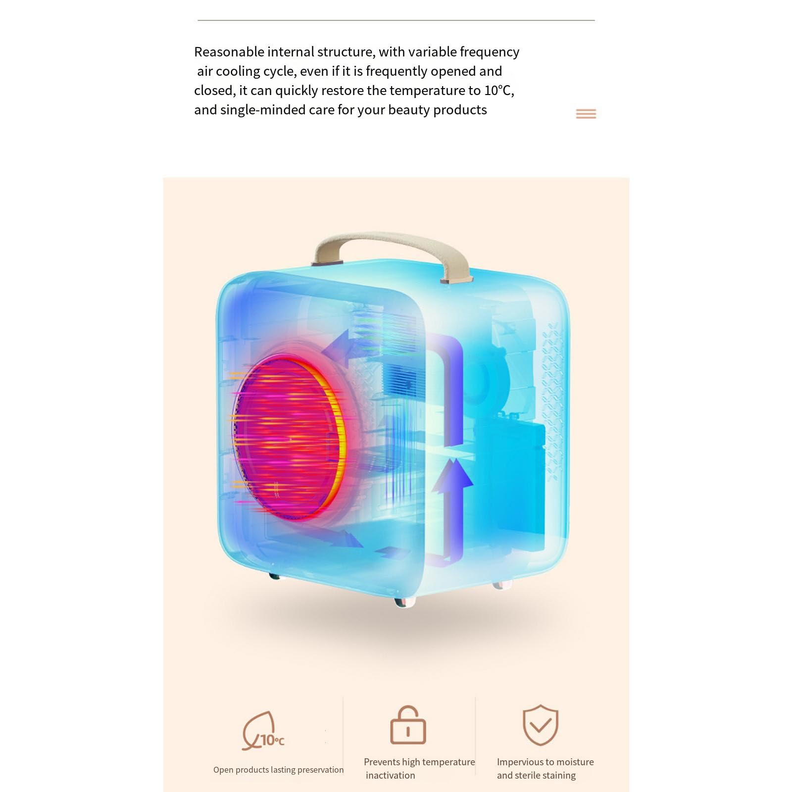 Frigorifero cosmetico da 9 litri Cosmetici e prodotti per la cura della pelle Refrigerazione Conservazione intelligente a temperatura costante,Pink