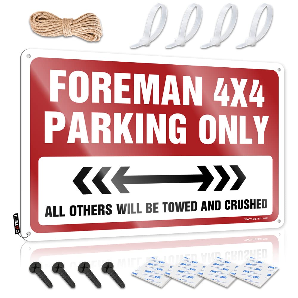 KRAZMURONGD Tinsign Decor Things For Boys Room Foreman 4X4 Parking Only Tin Sign(30X40CM)