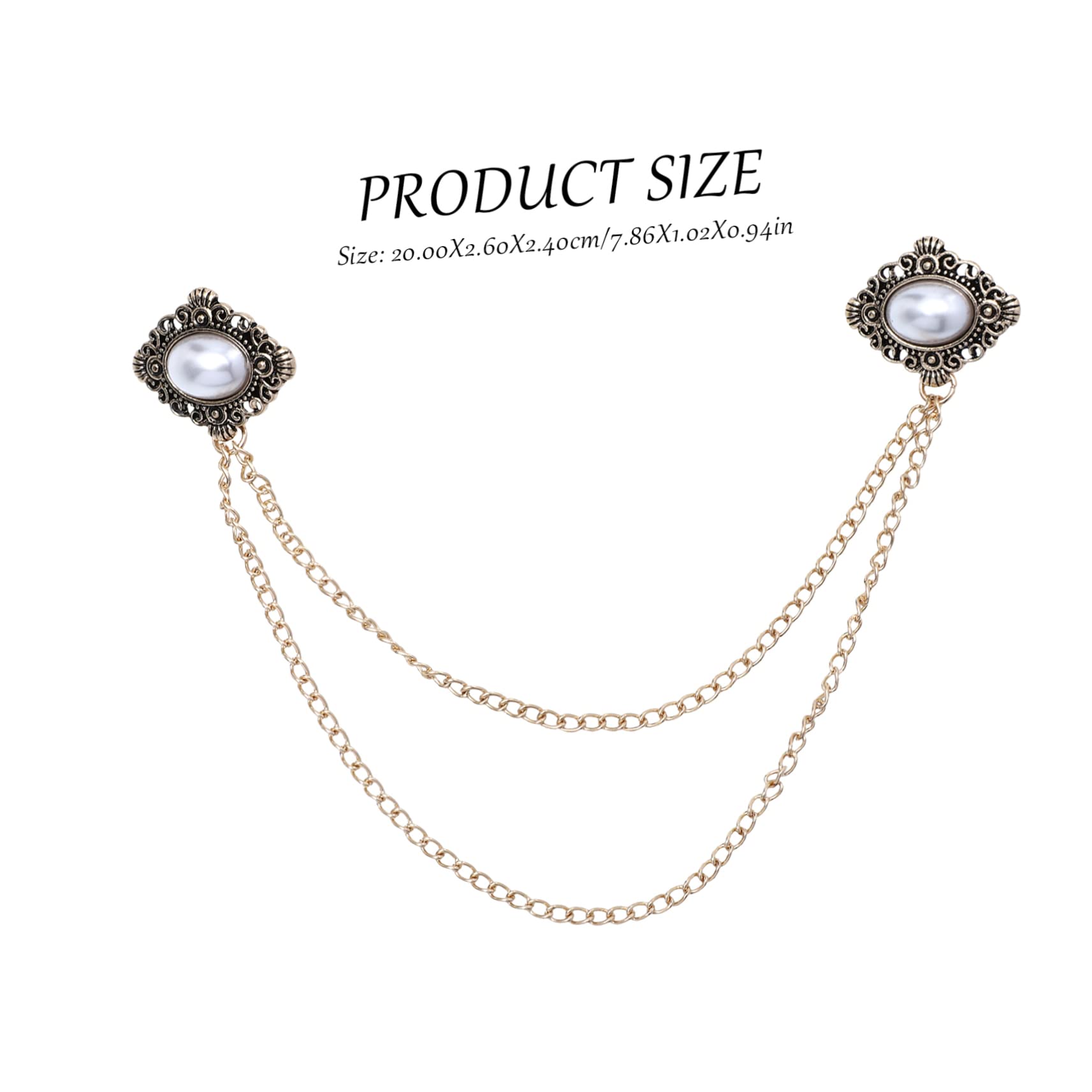 SHERCHPRY 1pc Elegant Retro Chain Brooch Clip for Men Versatile Suit Shirt Accessory for Weddings Birthdays Special Occasions Clothes Pin Fine Craftsmanship