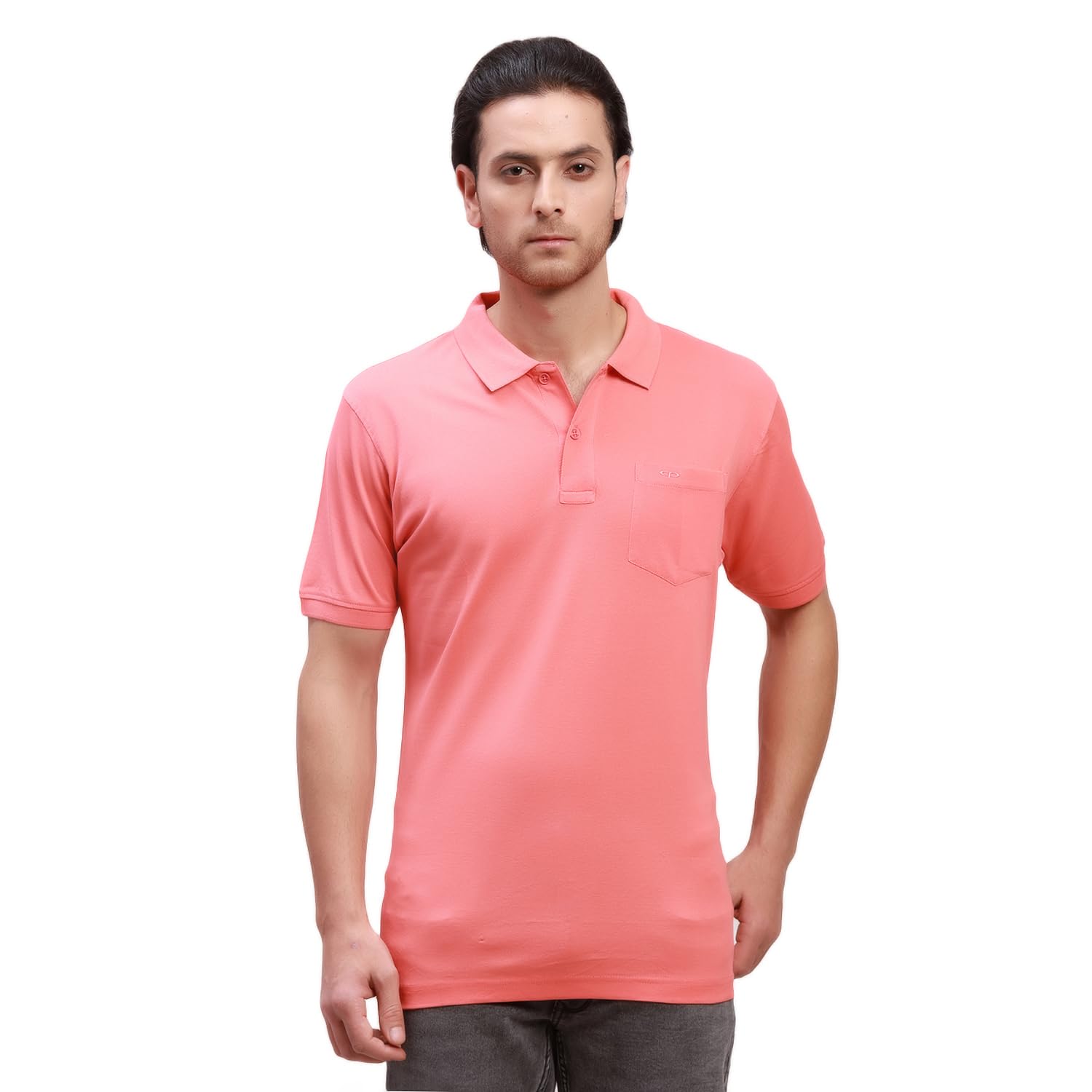 colorplus Tailored Fit Pure Cotton Solid Pattern Polo Neck Casual T-Shirt-picture-18