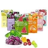 8 types Peeling Fruit Gummies,Peelable watermelon Fudge,Grape Lychee Orange Flavored Soft Candy,Chewing Candy,Chinese Sweets,Dessert,Healthy and nutritious candies Gift (Mixed flavor,8bag)