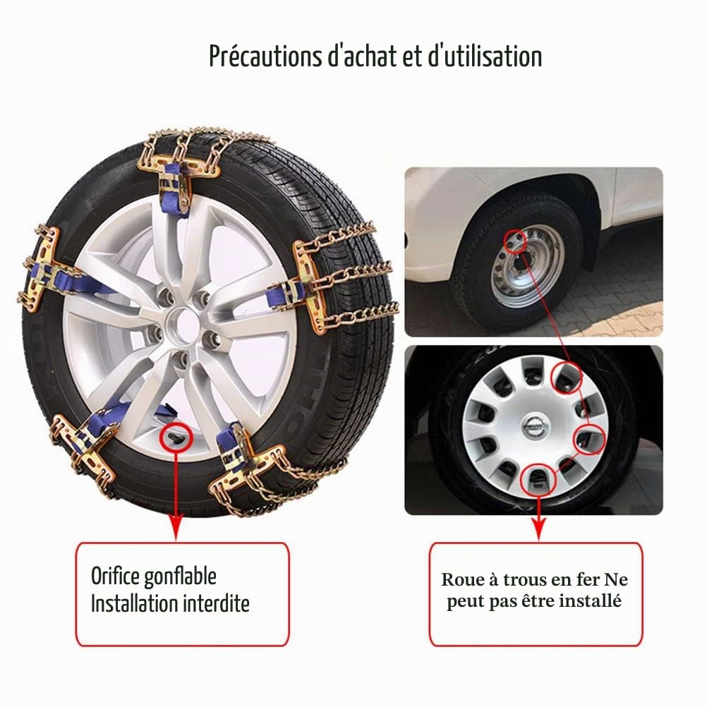 Chaîne à neige universelle antidérapante pour voiture, SUV, camions