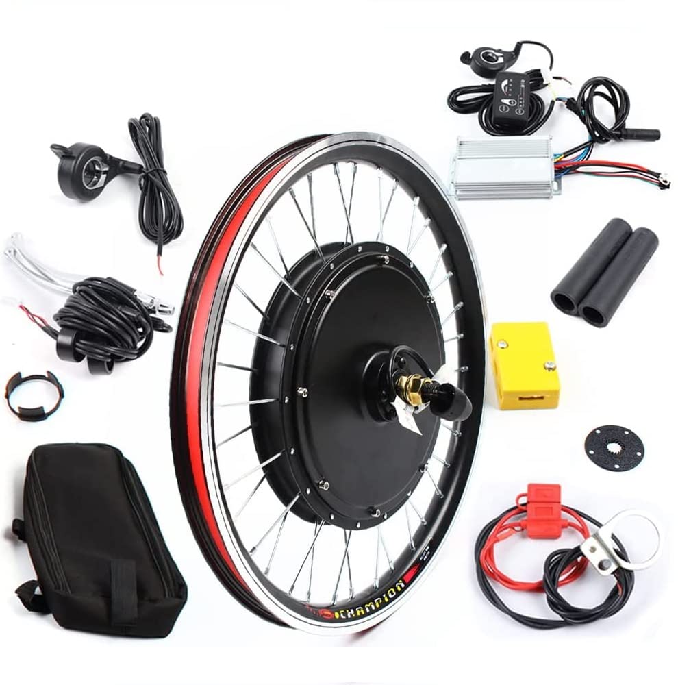 20" Front/Rear Wheel Hub Electric Bike Conversion Kit, 36V 250W/48V 1000W E-Bike Powerful Hub Motor Kit with SW-810LED Display Waterproof Wire Front/Rear Wheel Hub Assembly Motor Kit (US Stock)