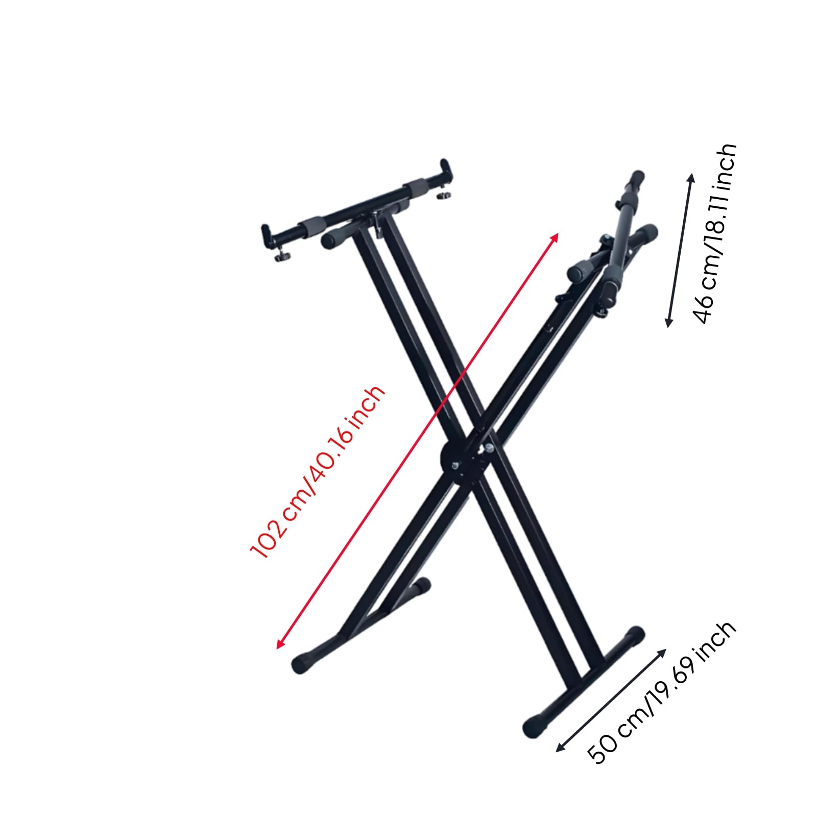 TISHITA Dulcimer Stand Hammered Dulcimerständer Yangqinständer Instrumentenständer Höhenverstellbar Tragbar Metall Weit Aufstellbar für Musikräume Künstler Bühne Zuhause , Stehendes Yangqin-Stativ