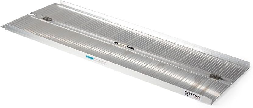Titan Ramps 6 Wheelchair Scooter Ramp, Folds with Carrying Handle for Entryway, 600 lb. Capacity Disabled Access for Home Lightweight Aluminum