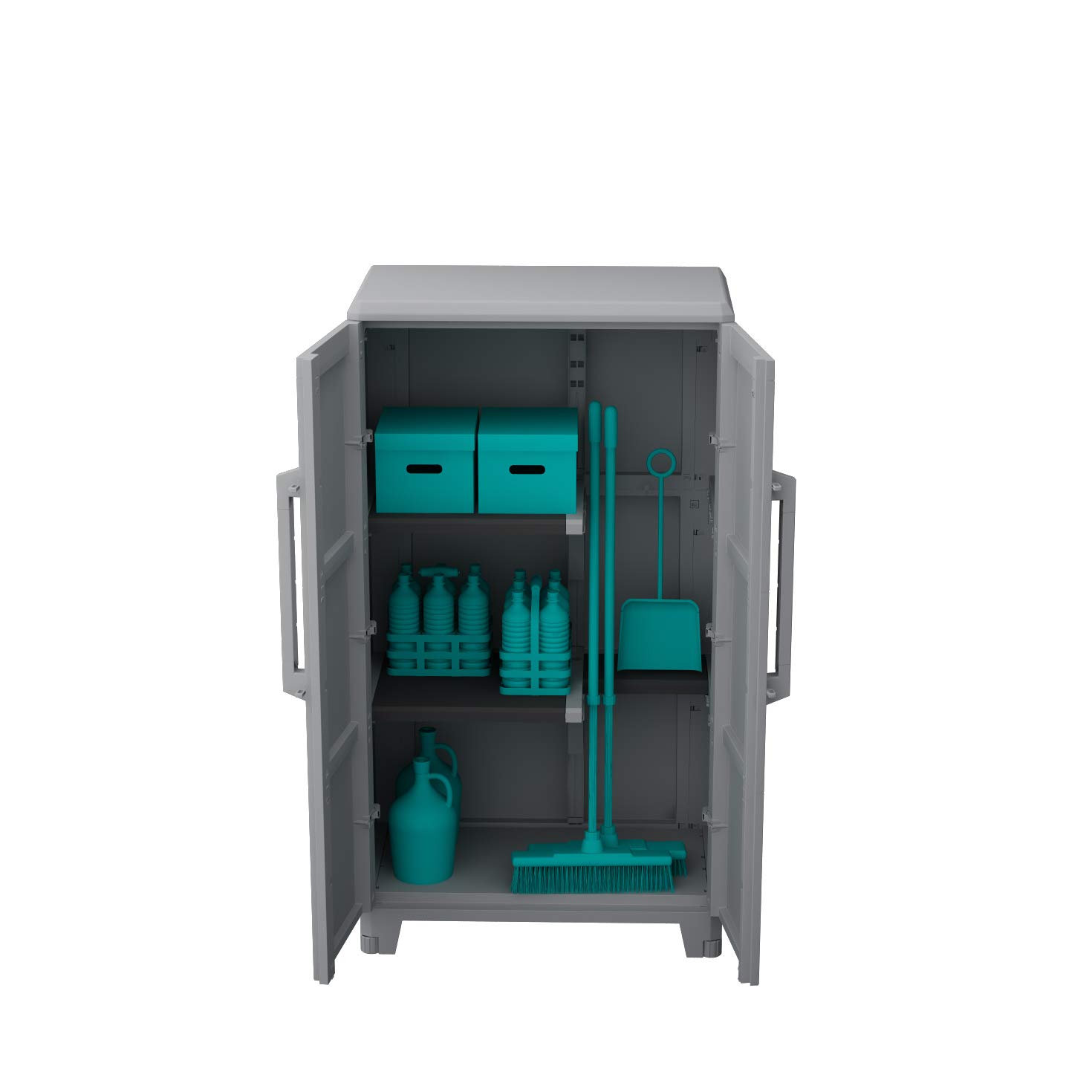 Terry, Transforming Modular 3, hoher multifunktionaler Schrank mit zwei Türen für drinnen und draußen - 78x43,6x143 cm