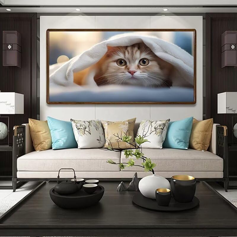 Diamond Painting Chat Mignon 160x80cm Grand Format pour Adulte et Loisirs Créatifs