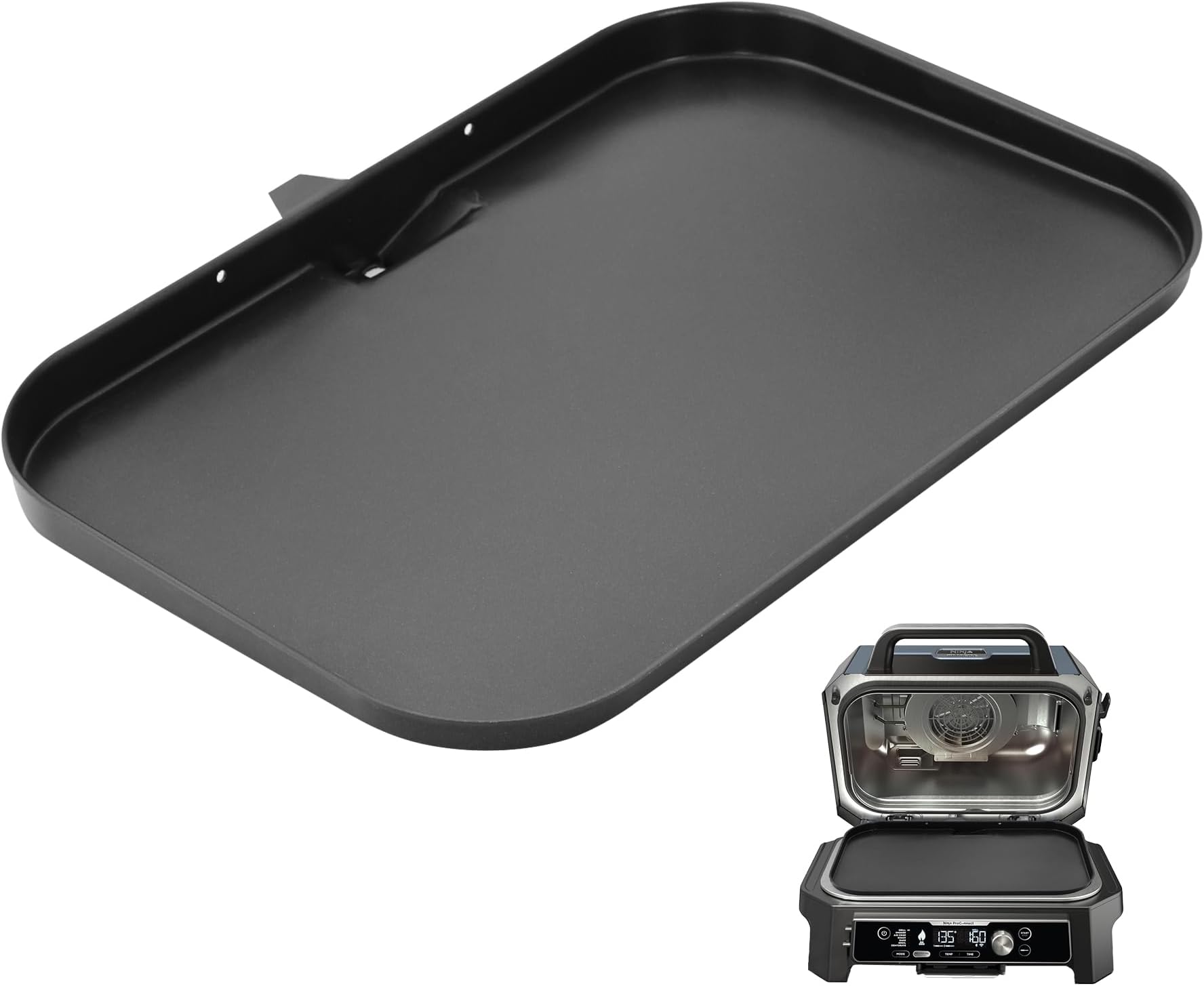 Grill Griddle Plate XSKGRIDLXL Griddle Pan for Ninja Woodfire Pro XL Grill OG800 OG900 Series, Heavy-duty Non-Stick Griddle Pan with Oil Hole, Ninja Grill Flat Top Griddle Plate Accessories
