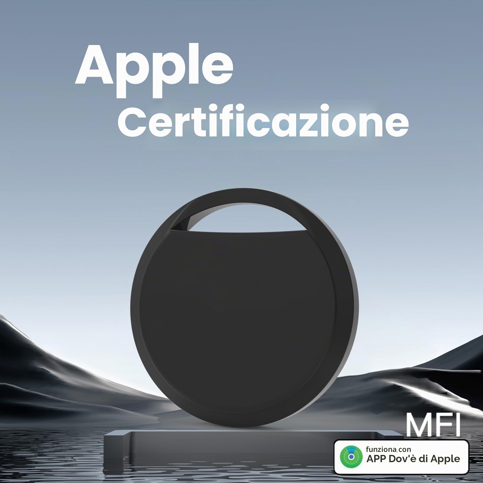 RSH Air Tag 4 Pezzi, Smart Tracker Localizzatore Funziona con Apple Dov'è App (solo iOS, NON per Android), Bluetooth Trova Oggetti per Chiavi/Bagagli/Valigie/Portafogli, Batteria Sostituibile