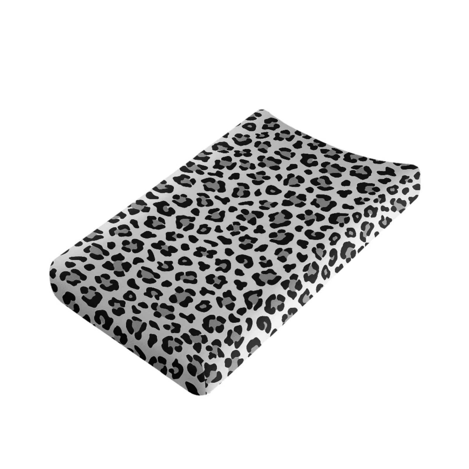 Wanyint Leopard Print Diaper Changing Pad Covers,Comfy & Non-Slip Breathable Changing Table Sheets Wipeable Changing Pad Covers Suit for Boys and Girls