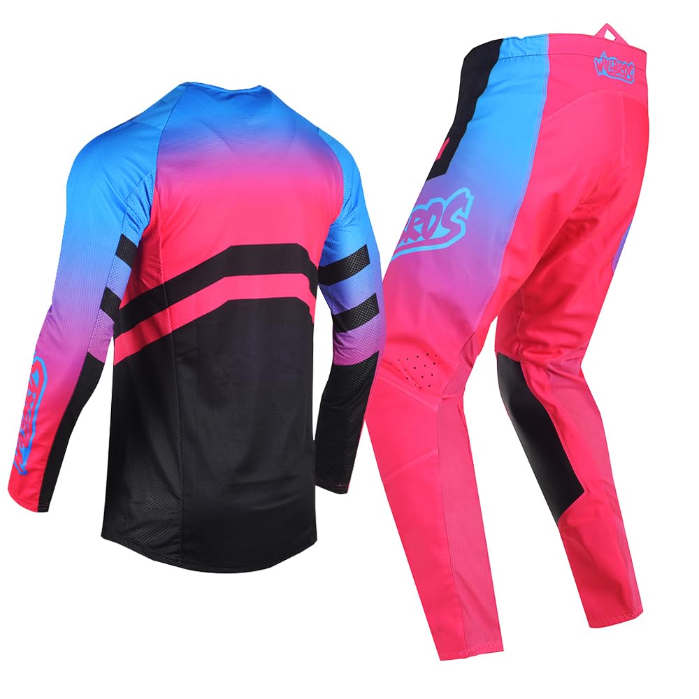 Pantaloni in Maglia Completo Motocross Enduro Abbigliamento Moto Fuoristrada Cross MX BMX MTB Unisex Adulto